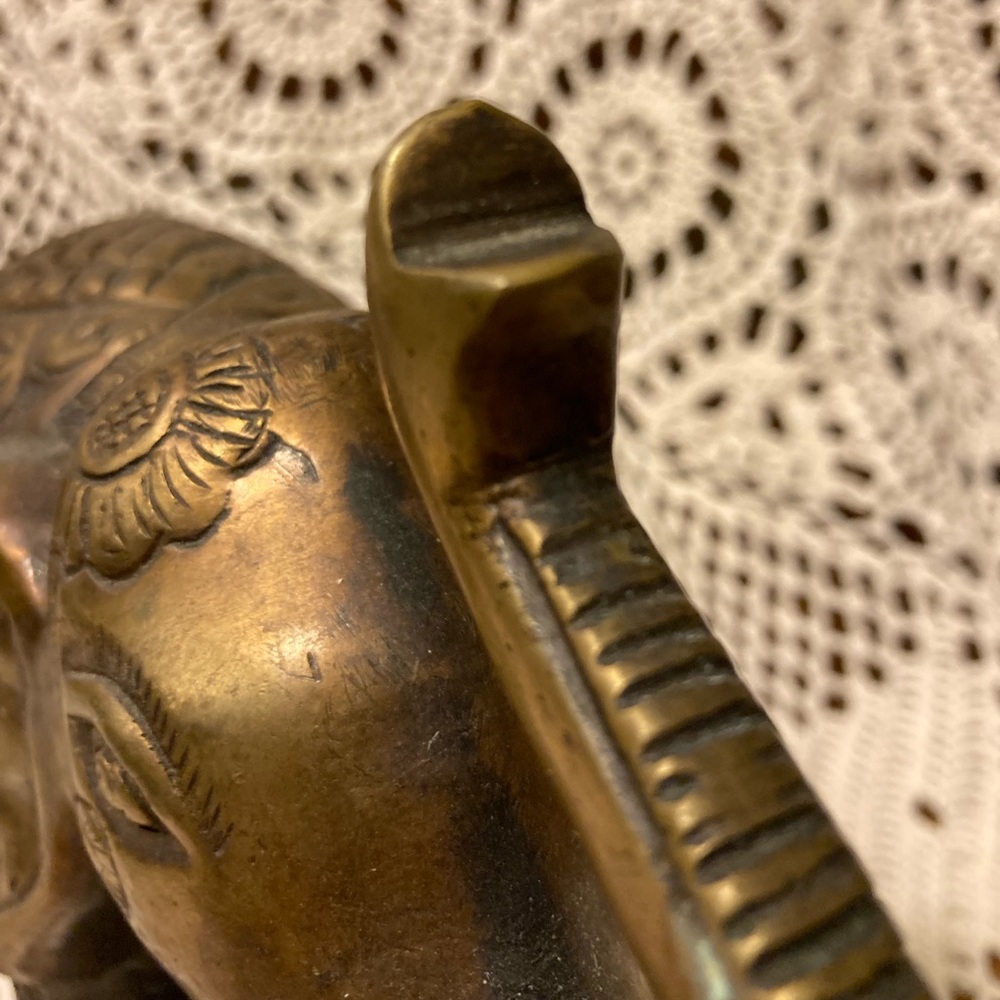 Ornate Brass Elephant - Heavy, Made in India - Picture 6 of 13